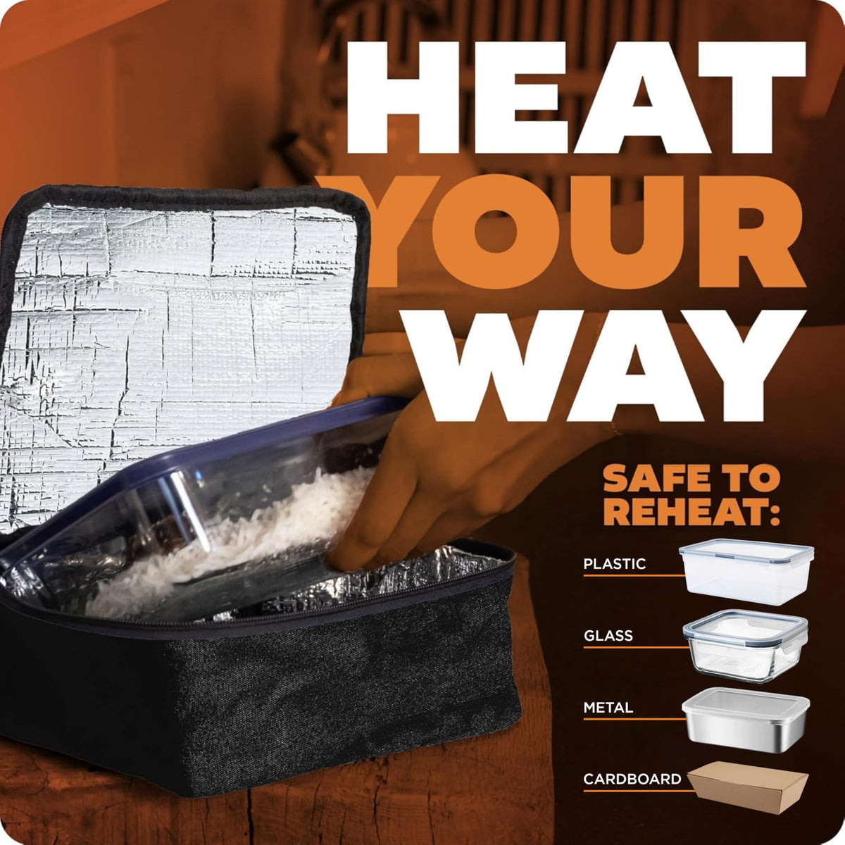 HotLogic Mini lunch box at work, supporting quick, convenient meal reheats.