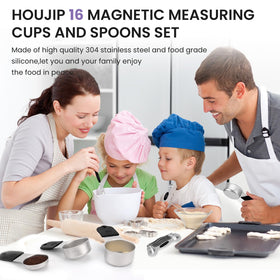 HOUJIP cups/spoons with durable double markings for easy reading