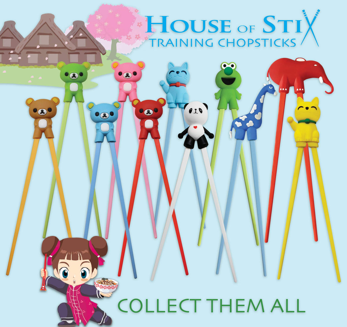 House of Stix animal-legs hold chopsticks securely during use.
