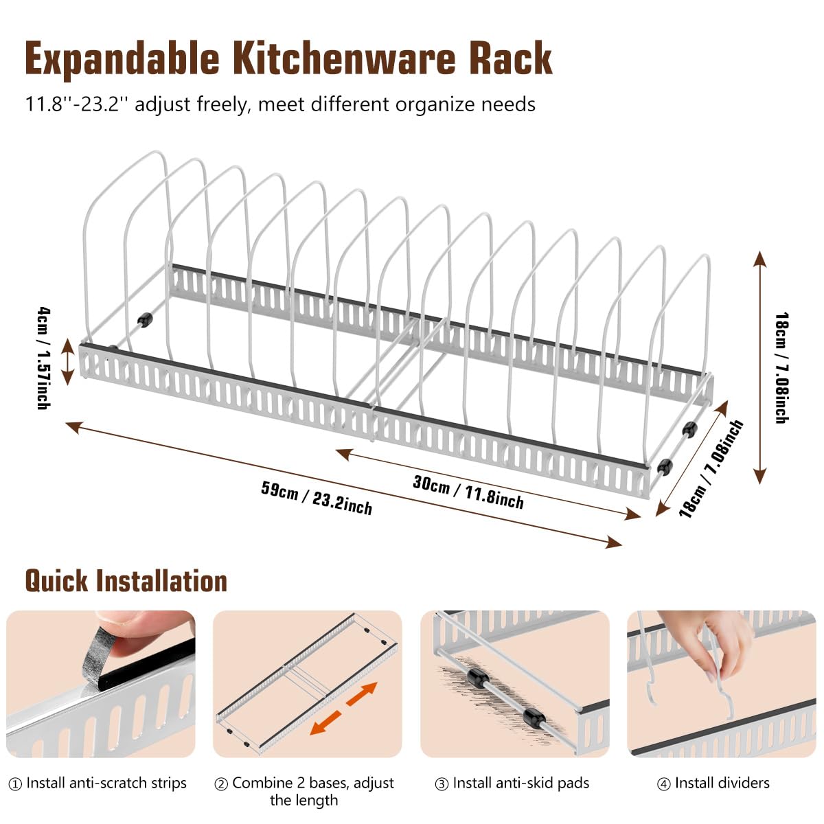 Housolution anti-scratch protection on both sides guards cookware during storage.