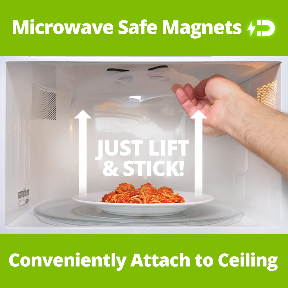 Hover Cover anti-splash lid reducing microwave mess during reheating