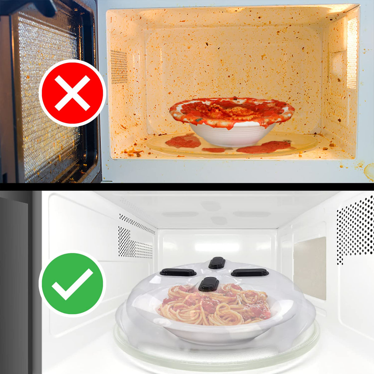 Hover Cover clear lid lets you monitor food without lifting.