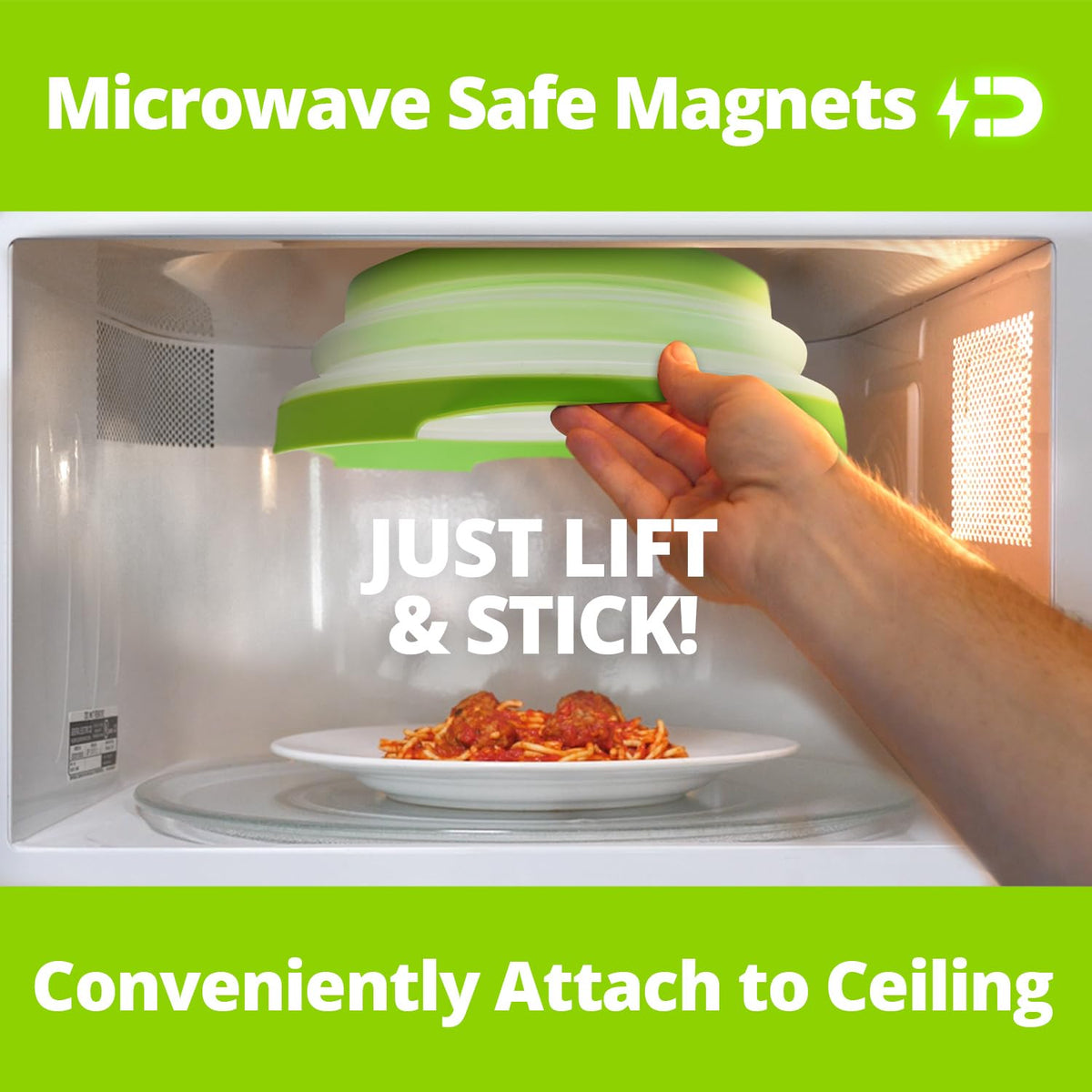 Hover Cover dishwasher-safe cover for quick cleanup after microwaving.