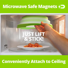 Hover Cover dishwasher-safe cover for quick cleanup after microwaving.