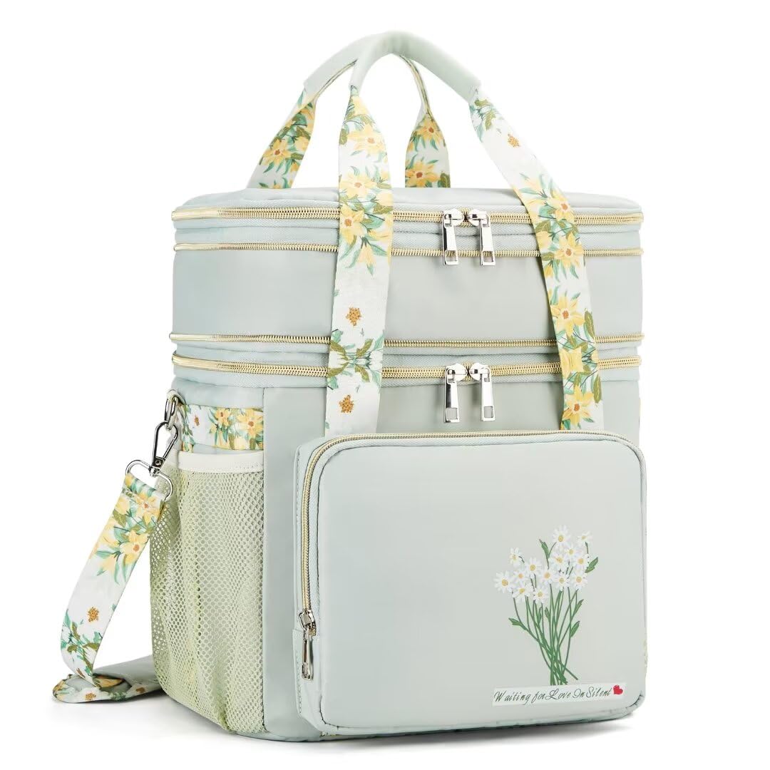 HSHRICH insulated lunch bag with two compartments keeps meals organized for work.