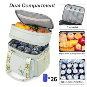 HSHRICH insulated lunch bag features foldable top compartment preserves temperature on the go.