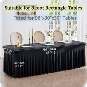 Htper elegant pleated look adds sophistication to party and banquet tables.