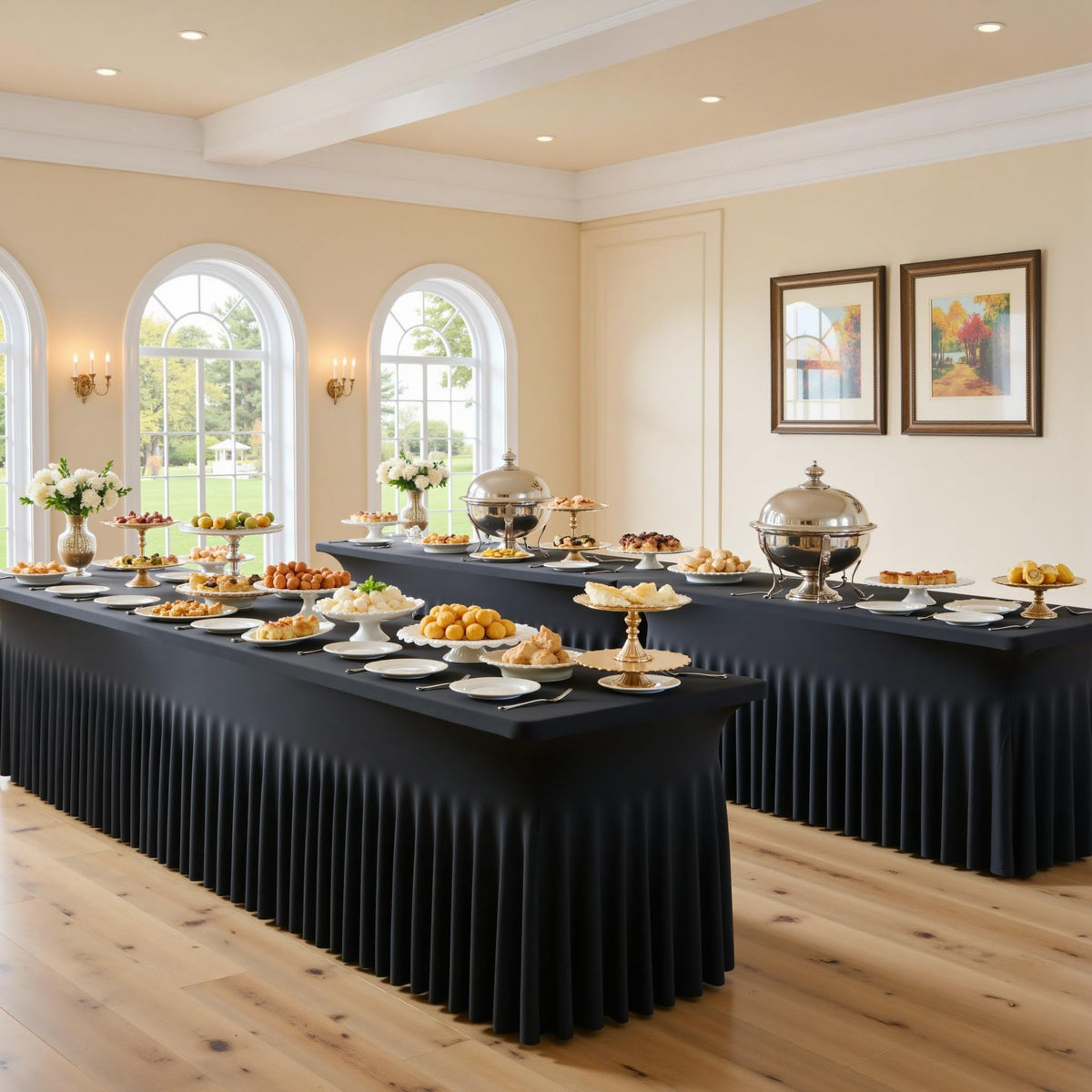 Htper wedding banquet decor setup for a polished event space.
