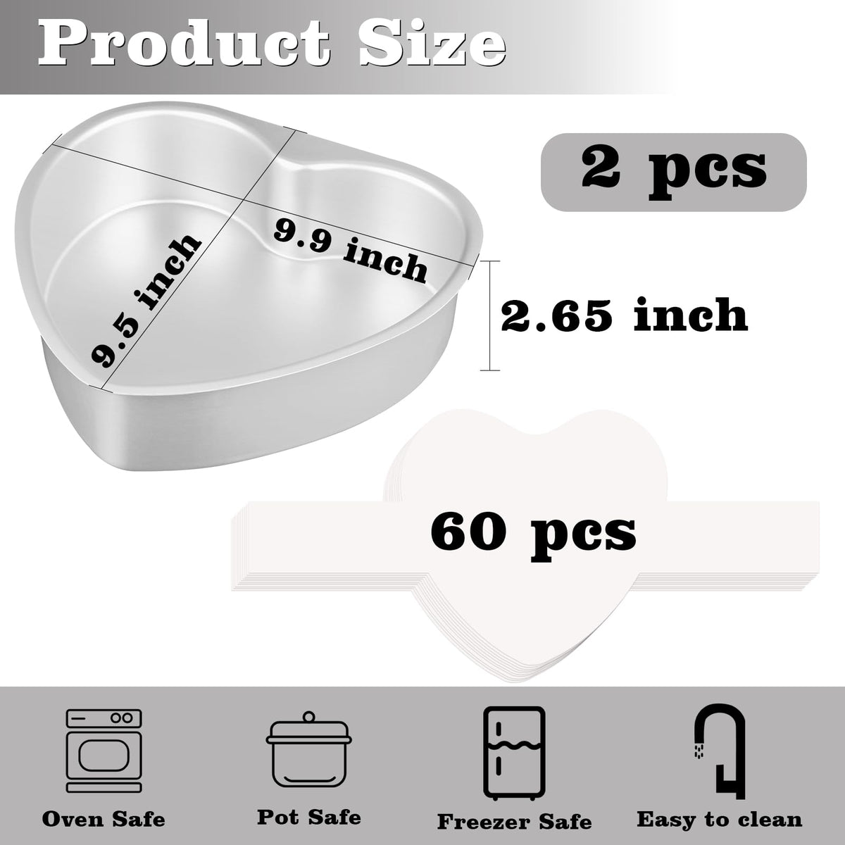 HUAKENER parchment paper pack with handles for easy, non-stick release