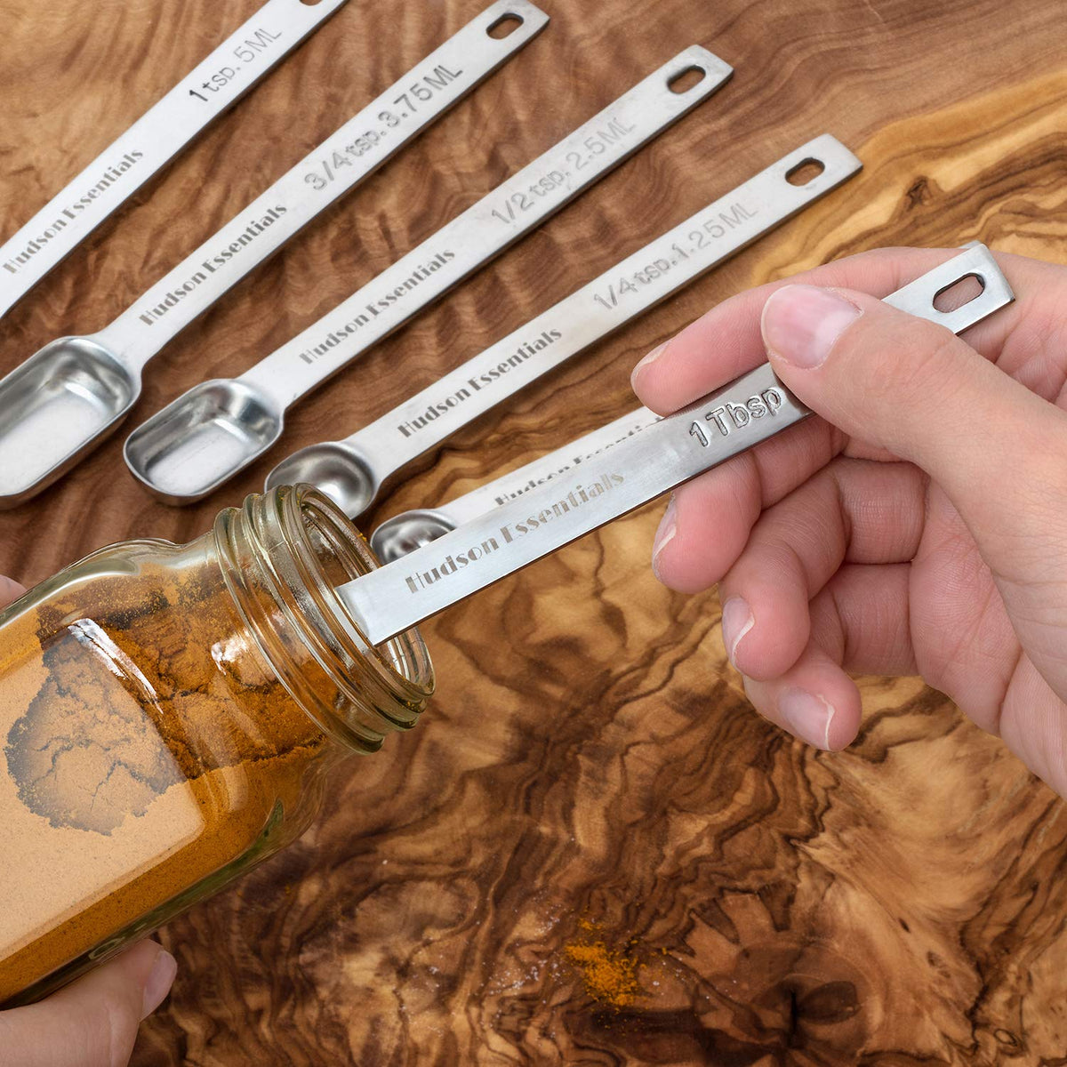 Hudson Essentials 14-piece set in-use during cooking and baking