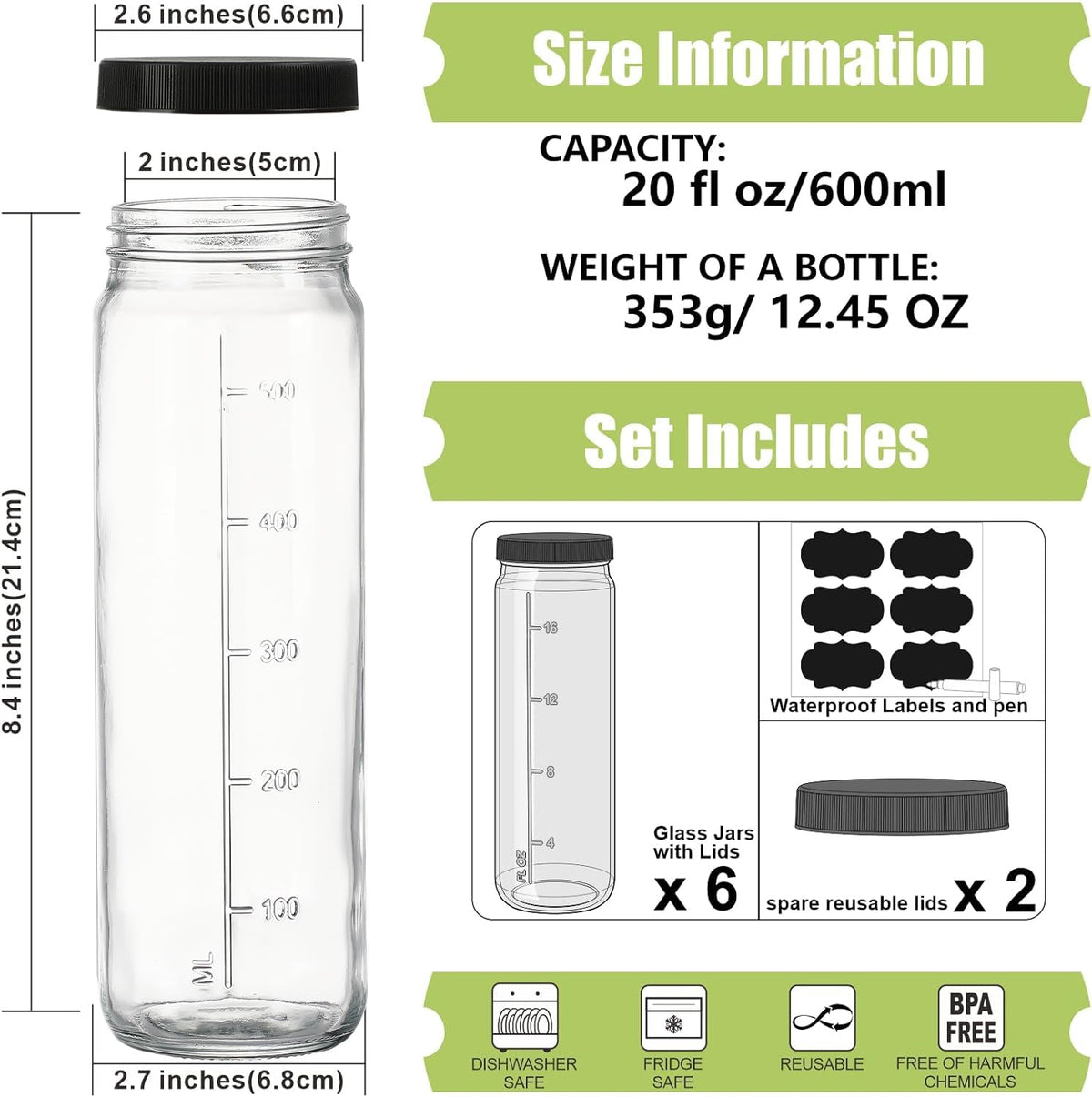 Huichuiero dishwasher-safe labels and extra lids highlight practical versatility.