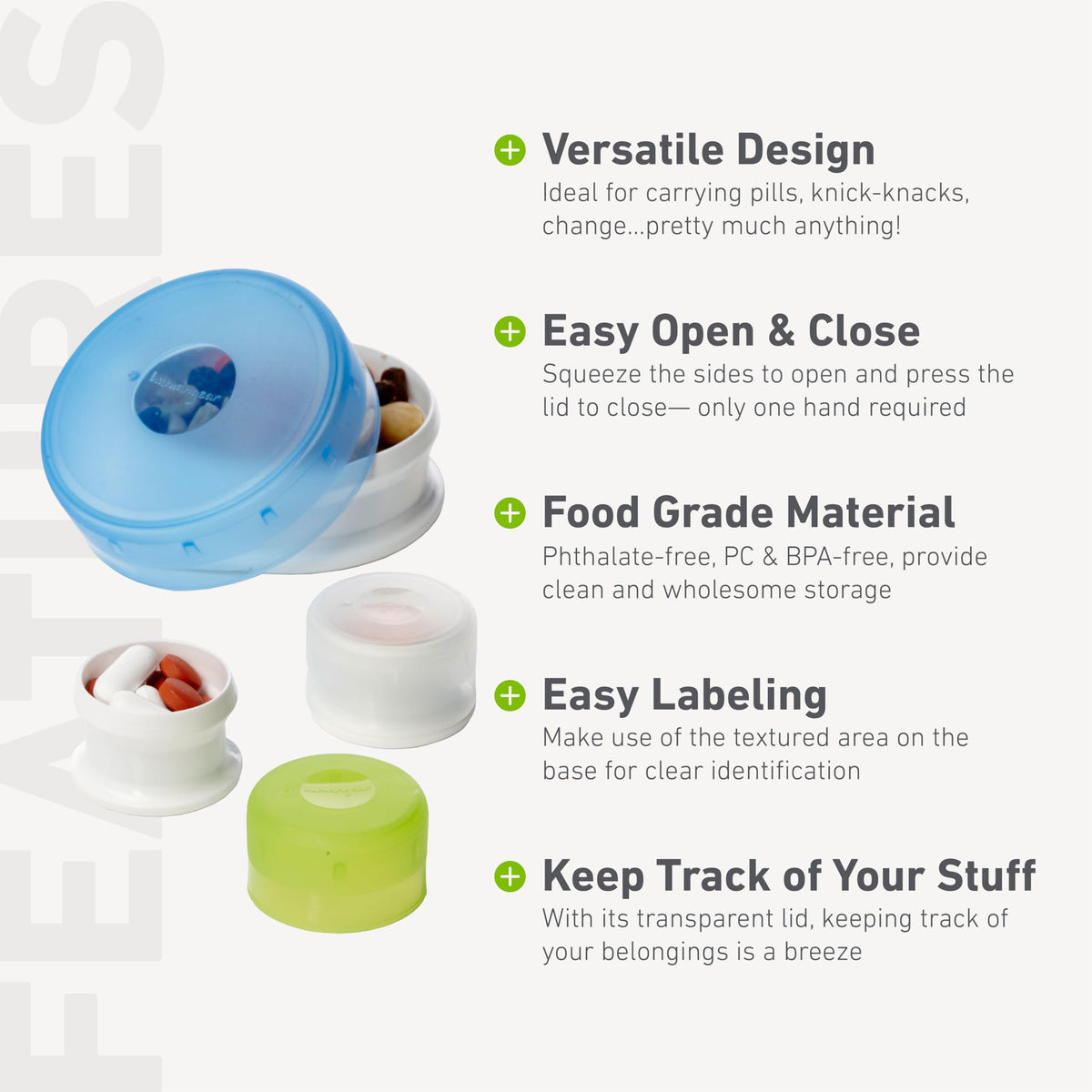humangear GoTubb made with FDA food-safe materials for safe daily use