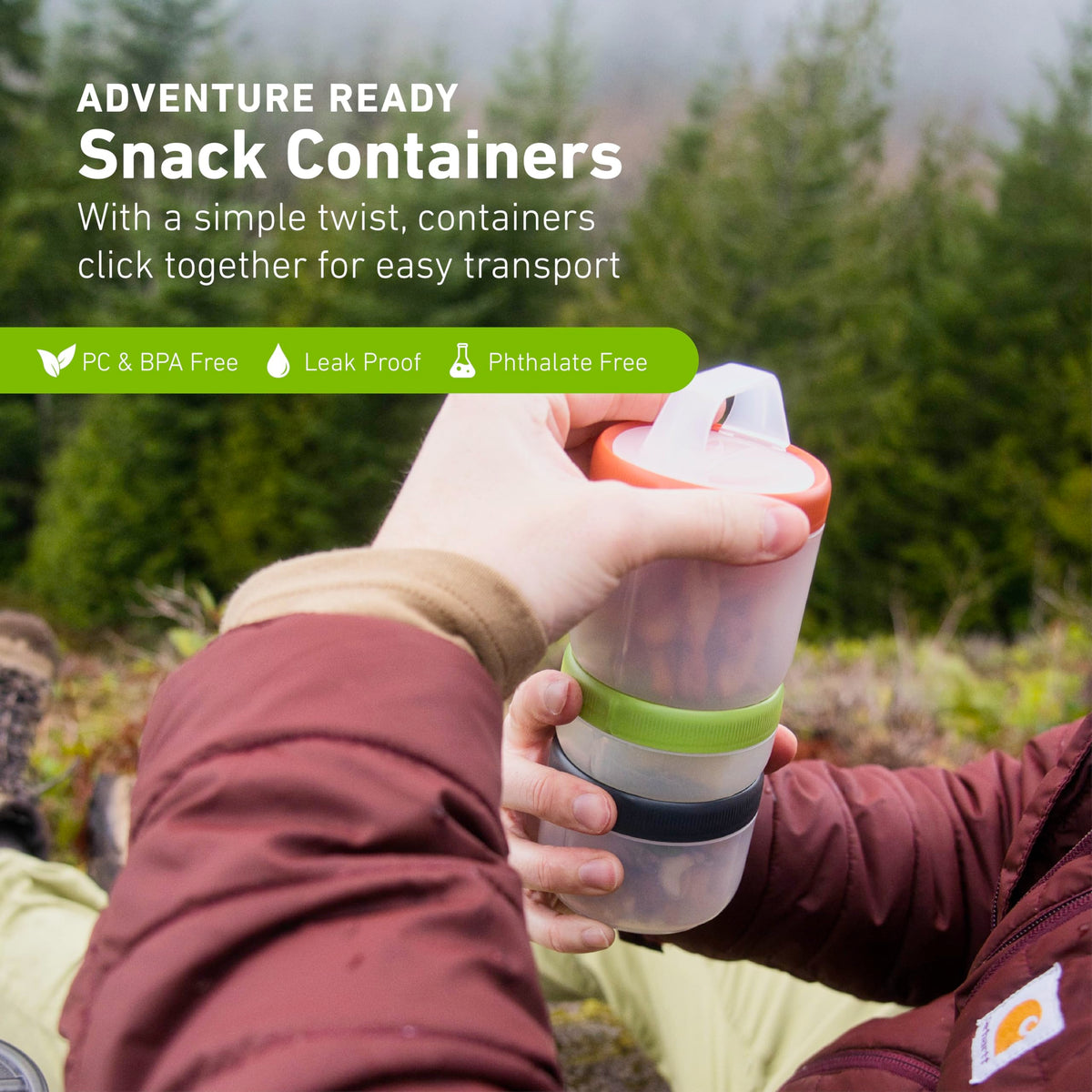 Humangear STAX leak-proof cap prevents spills during commutes and travel.