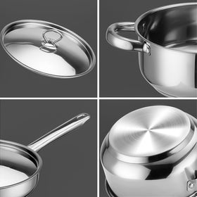 Hunnycook milk pot 1.58qt on stove for heating milk and sauces