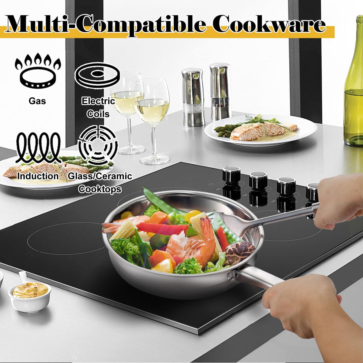 Hunnycook polished stainless surface resists staining and wipes clean