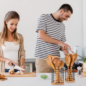 Hunnycook versatile utensil holder doubles as office or craft organizer.