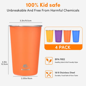 HurOutd stackable metal cups shown in a pack for hiking and travel.