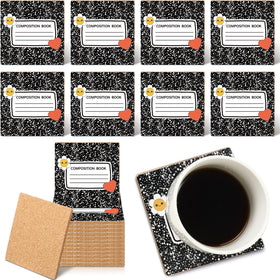 Hushee 48-pack coasters with composition notebook design for teachers