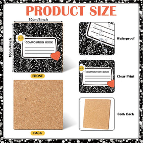 Hushee coasters showing cork base for slip resistance and desk protection
