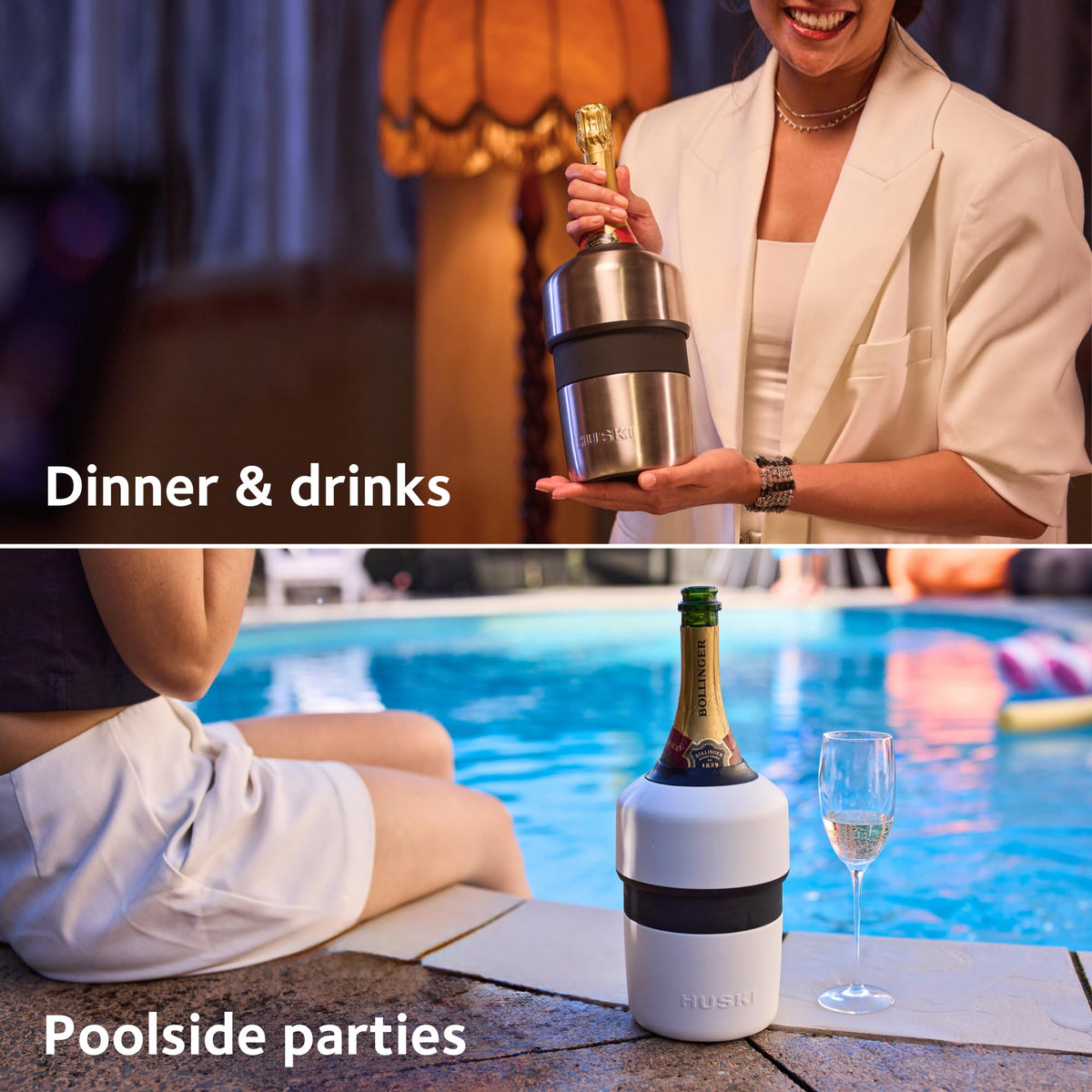 Huski Champagne Chiller bottle-fit-standard ensures compatibility with 750ml bottles.