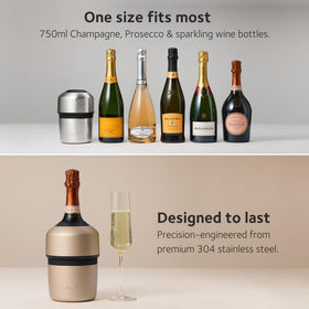 Huski Champagne Chiller BubbleLock stopper detaches to reseal the bottle