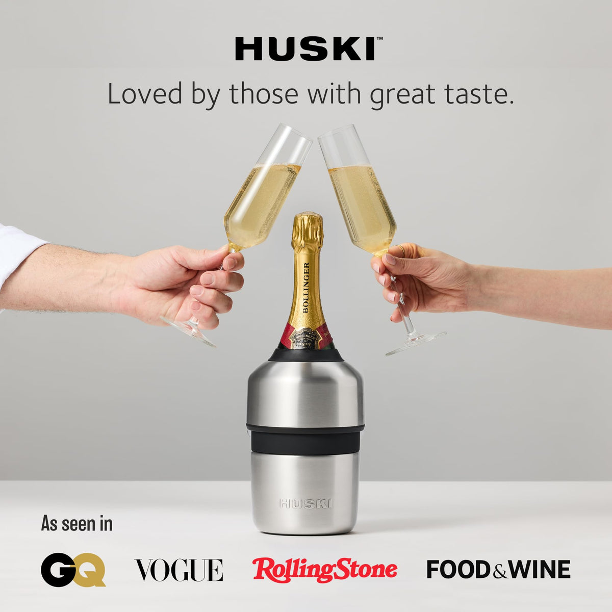 Huski Champagne Chiller packaging box is recyclable and gift-ready