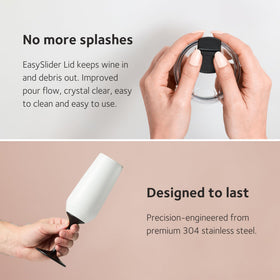 Huski EasySlider Lid prevents splashes and debris during pours.