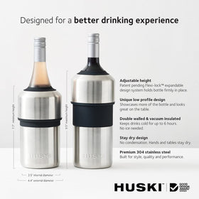 Huski wine chiller inner copper plating improves thermal efficiency.