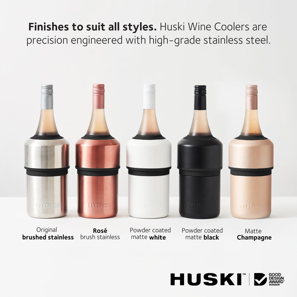 Huski wine chiller suits home bars and boats for outdoor gatherings.