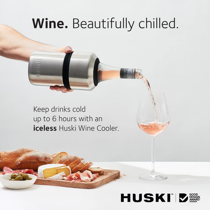 Huski wine chiller's flexi-lock height adjustment fits most bottles securely.
