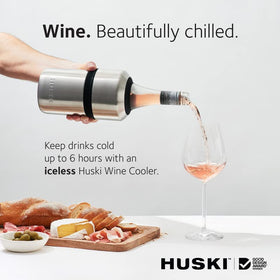 Huski wine chiller's flexi-lock height adjustment fits most bottles securely.