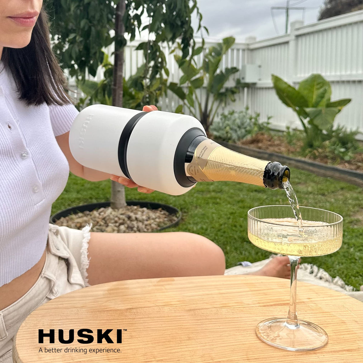 Huski wine chiller stainless-steel finish adds modern style.