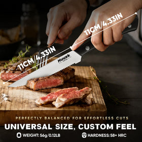 Huusk drawer organizer keeps knives safe and accessible in the kitchen block.