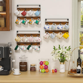 Huxitocan rustic wood and iron finish enhances kitchen decor.