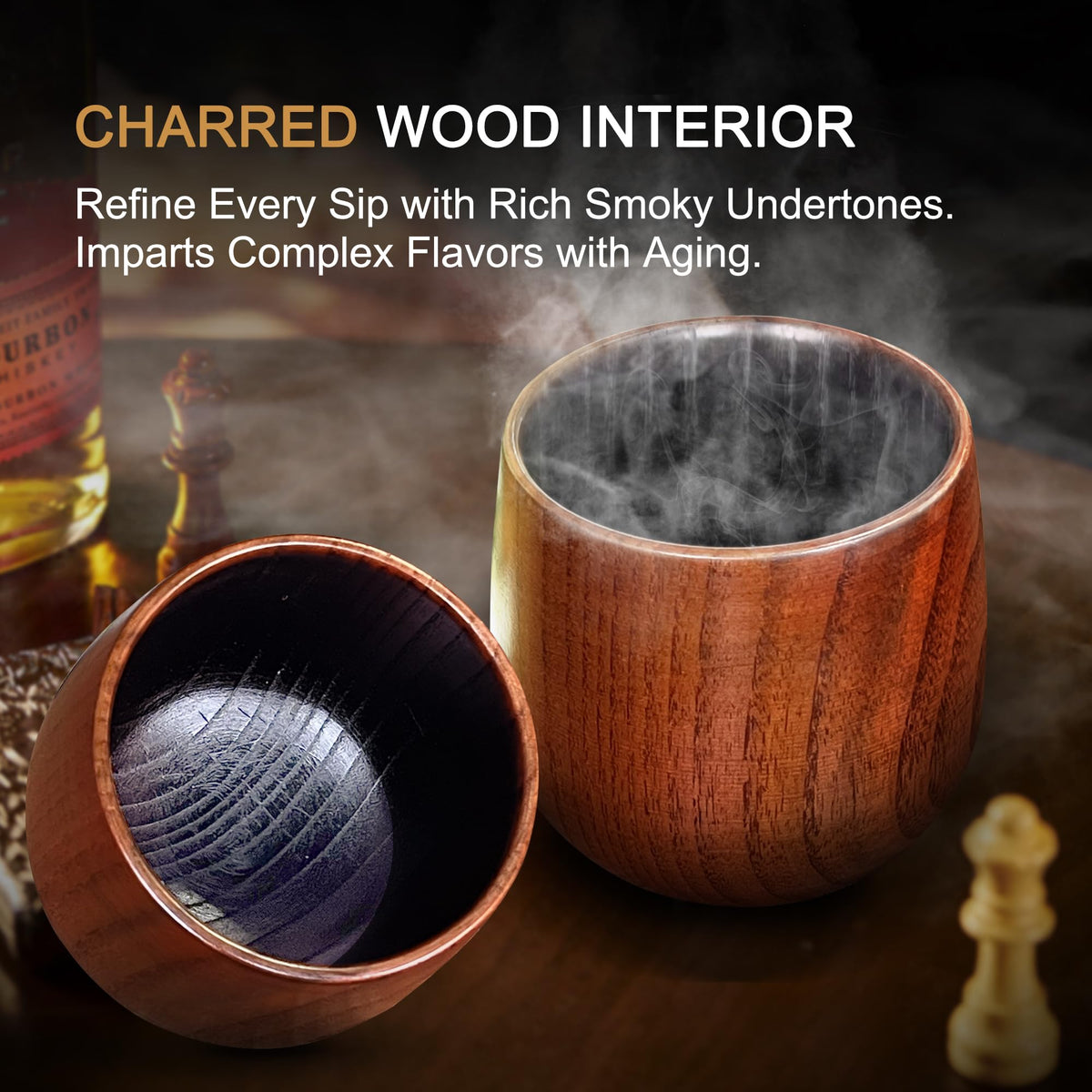 HWISDMIG Charred Bourbon Glass on display showing clarity and style.