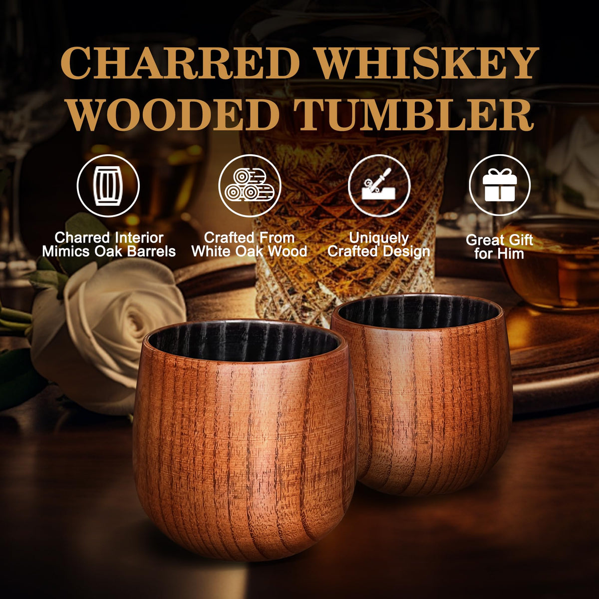 HWISDMIG Charred Bourbon Glass in hand for refined sipping.