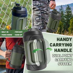 Hydraful dual-carrying handle emphasizes portability for gym, hiking, and travel