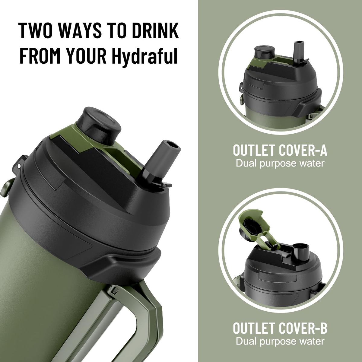 Hydraful cap-chug design lets quick sipping on the go.