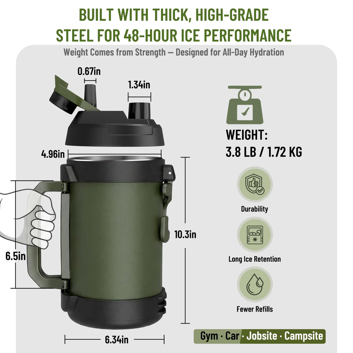 Hydraful sweat-proof stainless steel body stays dry.