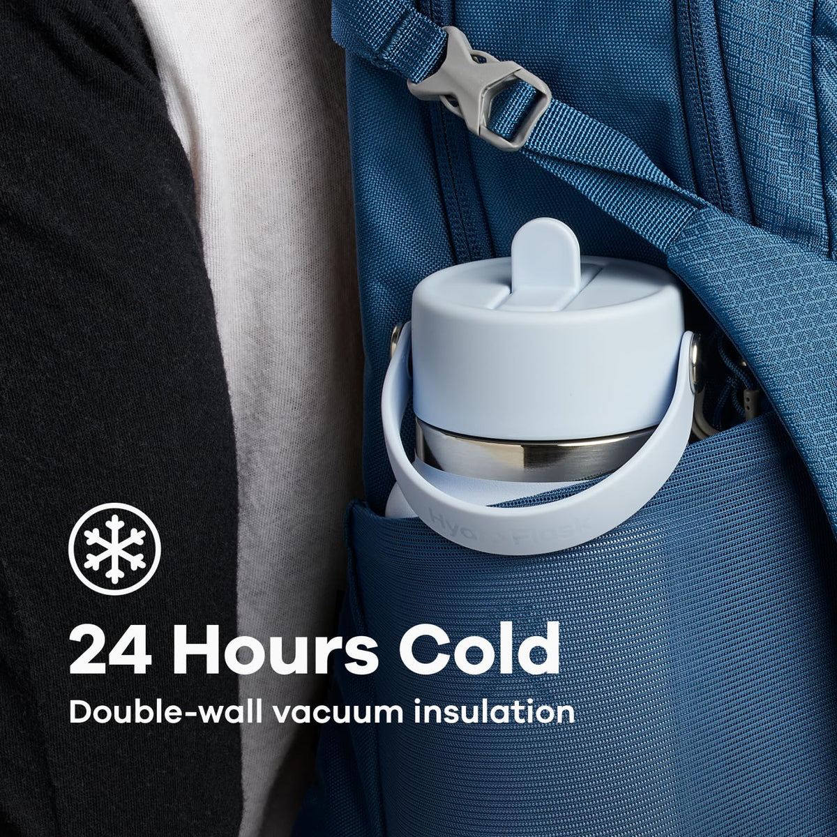 Hydro Flask BPA-free, dishwasher-safe Cascade Blue bottle for easy cleaning
