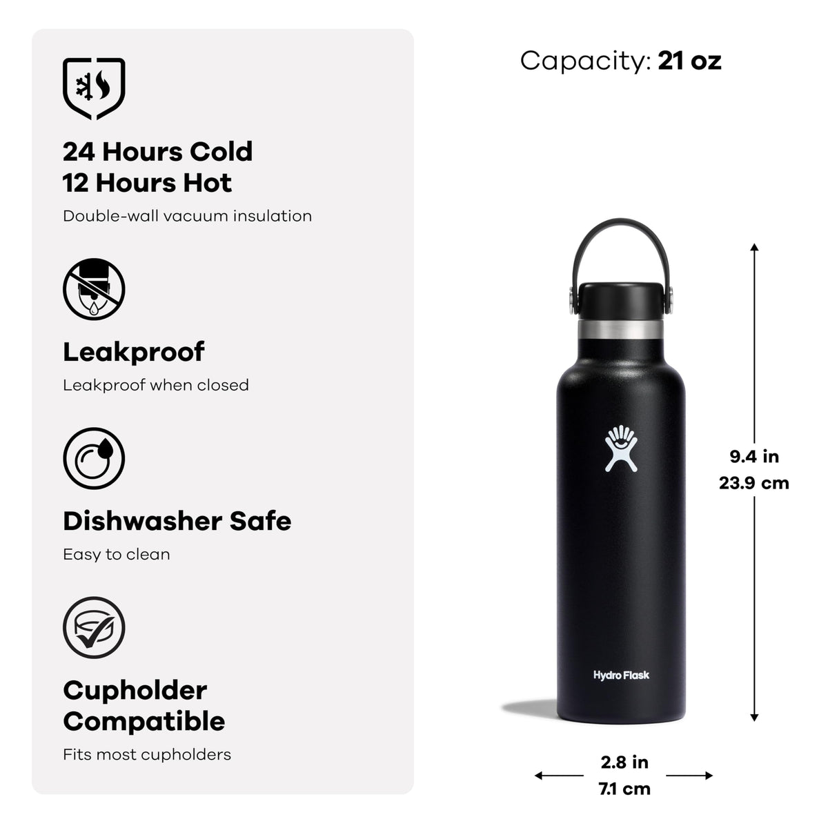 Hydro Flask dishwasher-safe design makes cleaning quick and hassle-free.
