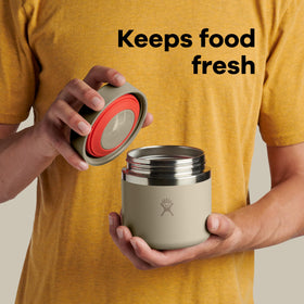 Hydro Flask Food Jar demonstrates hot-cold retention of beverages and meals