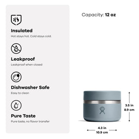 Hydro Flask Food Jar with leakproof cap prevents spills.