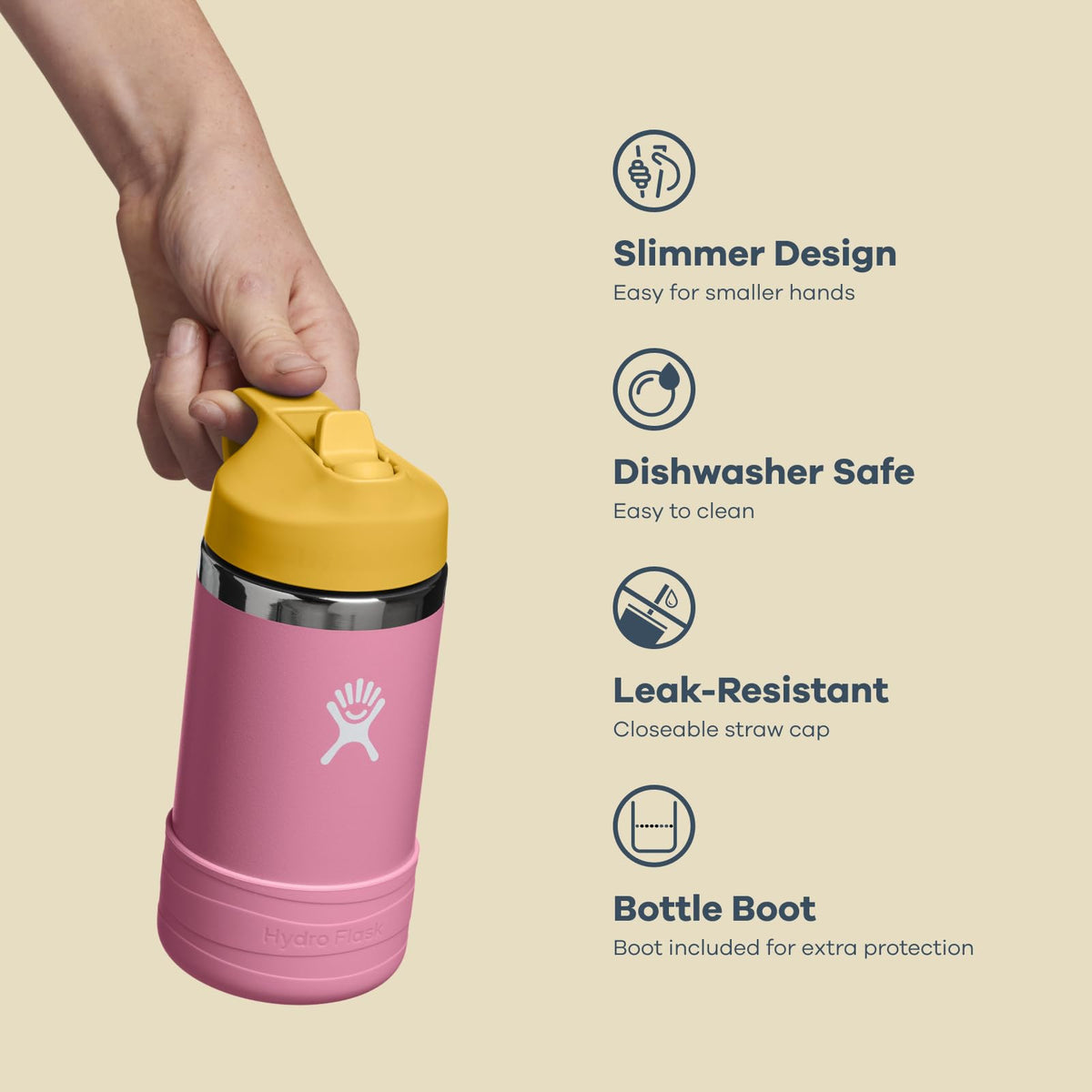 Hydro Flask leak-resistant straw cap reduces spills during active days