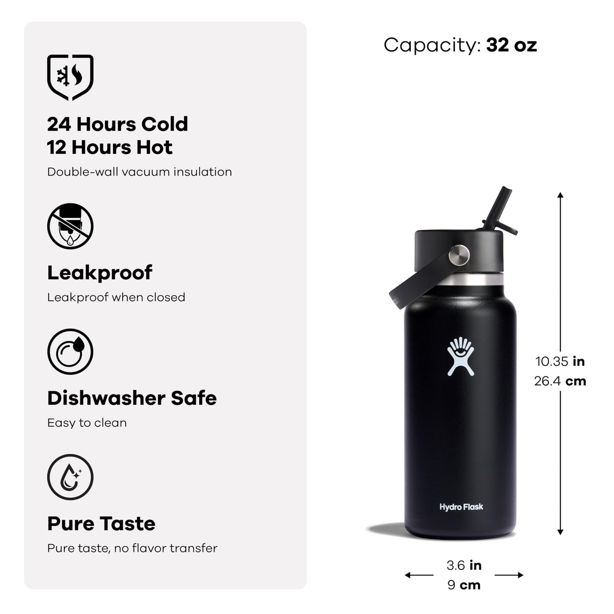 Hydro Flask pro-grade stainless steel preserves pure taste and avoids flavor transfer.