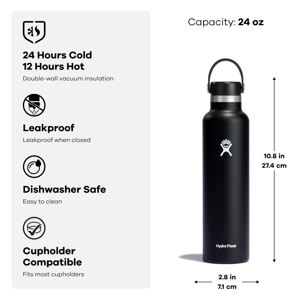 Pure-taste stainless steel Hydro Flask bottle reduces flavor transfer