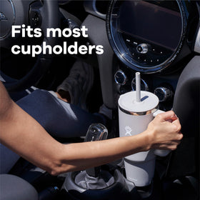 Hydro Flask stainless steel travel tumbler highlighting durable construction for daily use.