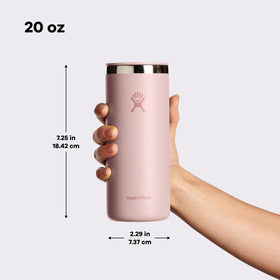 Hydro Flask travel coffee cup 20oz dishwasher-safe for easy cleanup after use.