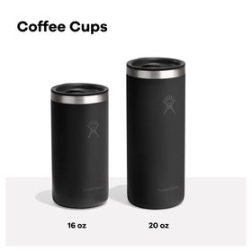 Hydro Flask Travel Coffee Cup with steam, showcasing TempShield insulation for lasting heat