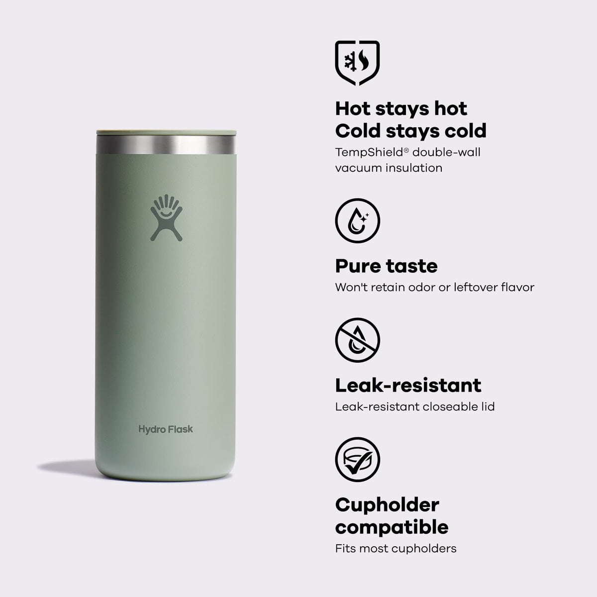 Hydro Flask TempShield insulation keeps drinks hot or cold longer